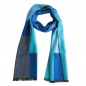 Preview: Scarf Shawl 100% Silk Flannel Blue Braun