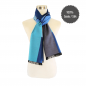 Preview: Scarf Shawl 100% Silk Flannel Blue Braun