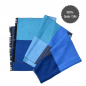 Preview: Seidenflanell Schal Patchwork Blau Türkis Grau