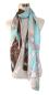 Preview: Scarf 100% Silk Satin Classicism Turquois Braun Beige