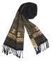 Preview: Scarf Shawl 100% Silk Flannel Jacquard Black Beige