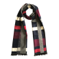 Preview: Scarf Shawl 100% Silk Flannel Jacquard Melange Dark-Navy Dark-Red Lila Grey