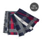 Preview: Scarf Shawl 100% Silk Flannel Jacquard Melange Dark-Navy Dark-Red Lila Grey