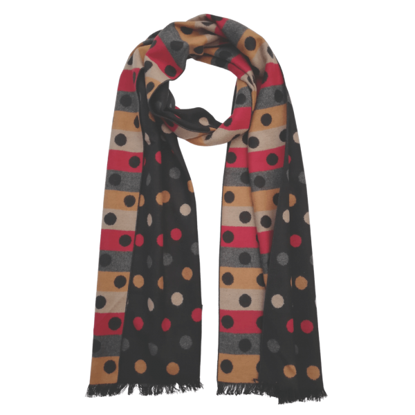 Scarf Shawl Silk Flannel Jacquard black red braun