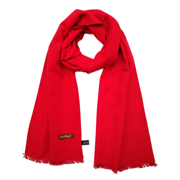 Scarf Shawl 100% Silk Flannel Red unicolor