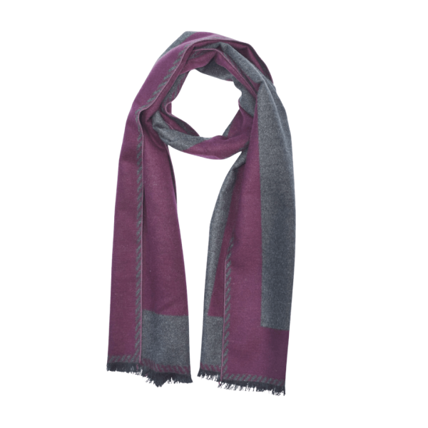 Scarf Shawl Silk Flannel Grey Lila