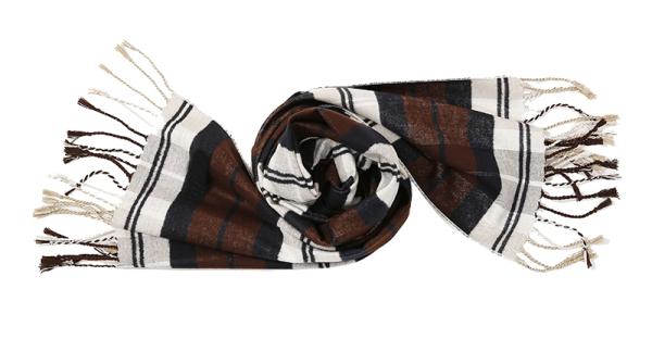Schal 100% Seide Seidenflanell Jacquard Braun Schwarz Weiß