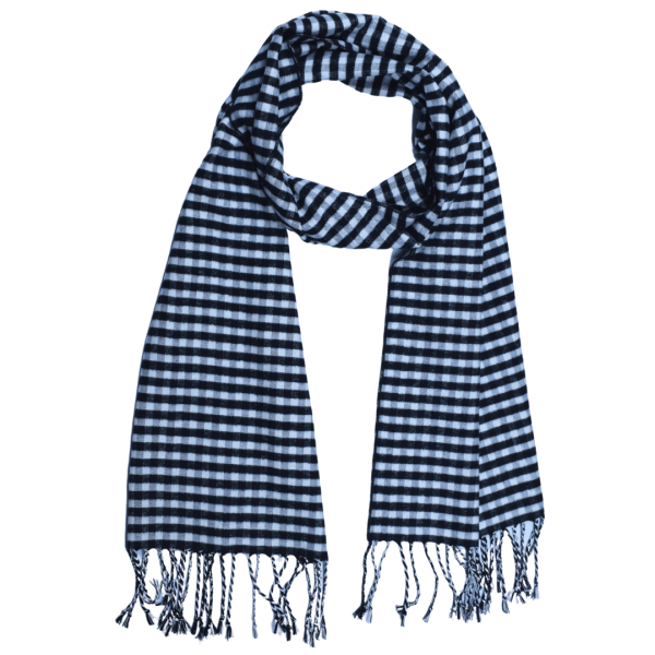 Scarf Shawl 100% Silk Flannel Jacquard Black Grey White Square