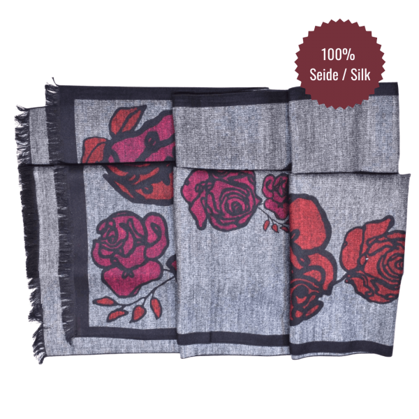 Scarf Shawl Silk Flannel Jacquard Melange