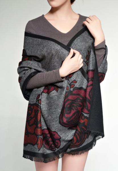 Scarf Shawl Silk Flannel Jacquard Melange