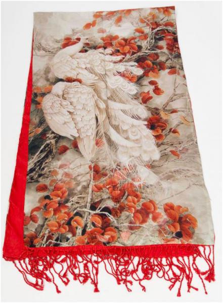 Lady Shawl Scarf Silk Feeling 2-Layers 175X53 cm ST-PE-JCM-1404-2