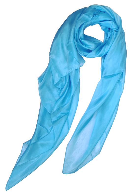 Scarf 100% Silk Paj Unicolour Cornflower