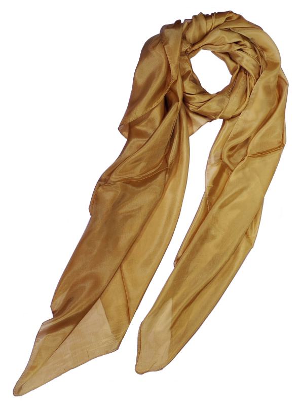 Scarf 100% Silk Paj Unicolour Pale Gold