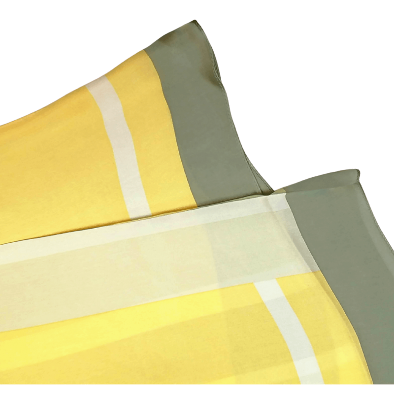 Foulard Shawl Silk Satin 110X110 Oliv Green Grey Yellow