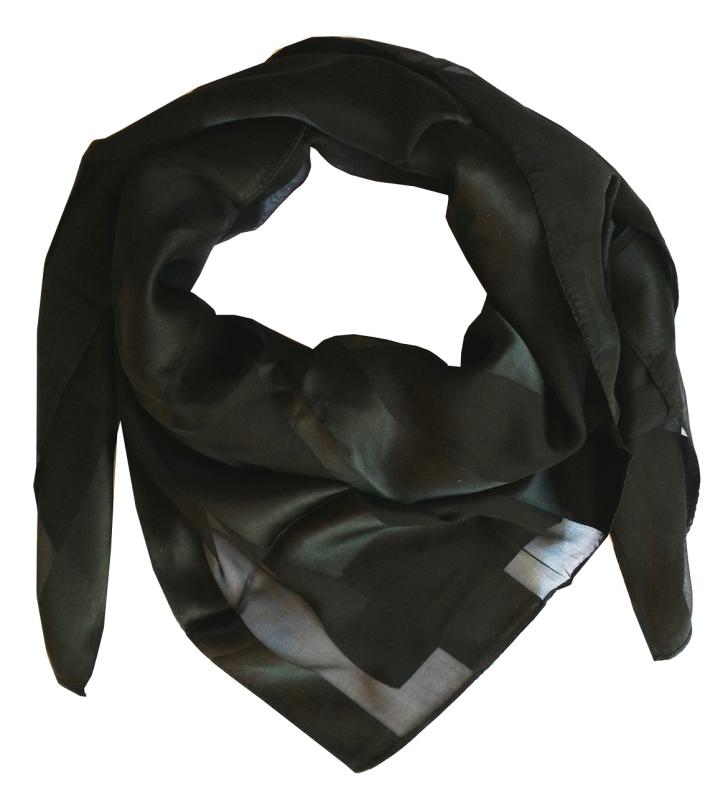 Foulard Shawl Silk Satin Gauze 85X85 Black